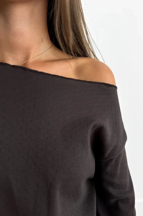 Choco - Ażurowy longsleeve z długim rękawkiem