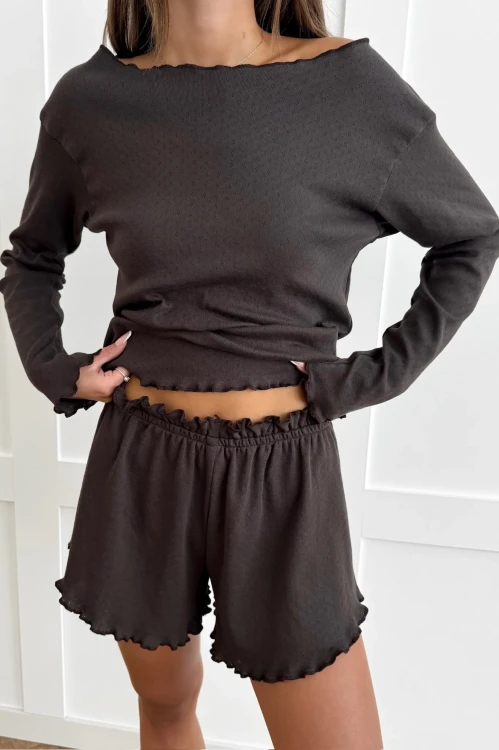 Choco - Ażurowy longsleeve z długim rękawkiem